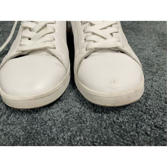 Polo Ralph Lauren Heritage Court II Low Shoes White Blue Leather Mens 7D - Picture 3 of 8